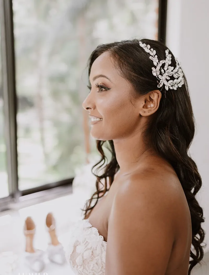 A Lustique bride on her wedding morning